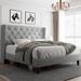 Queen Bed Frame Upholstered Wingback Platform Bed Frame with Diamond Button Tufted Headboard, 8" Under-Bed Space