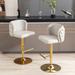 Set of 2 Modern Swivel Barstools: Adjustable Height, PU Upholstered with Tufted Back - for Home Pub and Kitchen Island