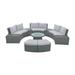 Outdoor Sectional Patio Rattan Sofa Set with Storage Side Table and Glass Top