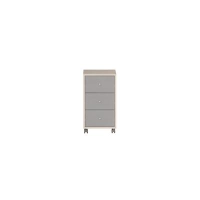 Möbelpartner Rollcontainer Pigeon | HxBxT 59,7x32,6x39cm | 3 Schubladen | Weiß/Grau | Bürocontainer mit Frontgriffleiste von PROREGAL Image