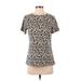 Blooming Jelly Short Sleeve T-Shirt: Tan Animal Print Tops - Women's Size X-Small