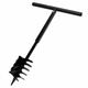 Lechnical Ground Drill with Handle Auger Bit 180 mm Three Spirals Steel Black,Ground Drill with Handle,Post Hole Diggers,Hand Tools