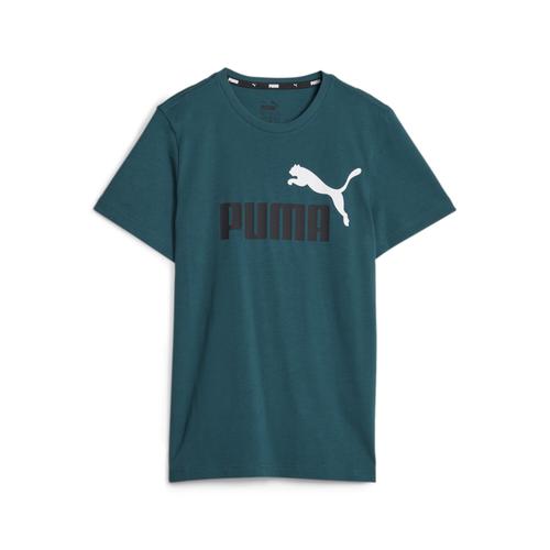 „Trainingsshirt PUMA „“Essentials+ Two-Tone Logo T-Shirt Jungen““ Gr. 152, grün (malachite green) Kinder Shirts“