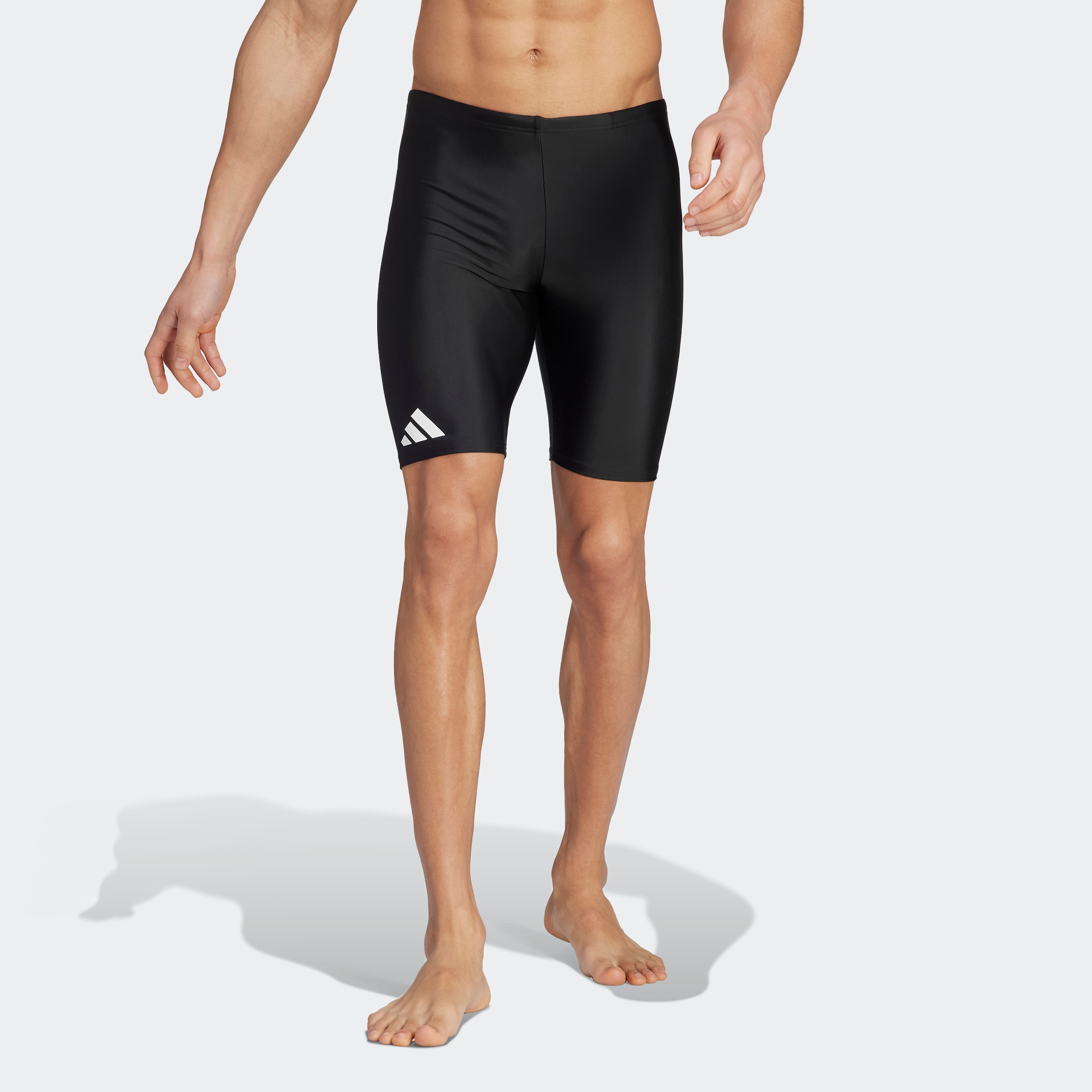 Badehose ADIDAS PERFORMANCE "SOLID JAMMER", Herren, Gr. 8L, N-Gr, schwarz-weiß (schwarz, weiß), Obermaterial: 78% Polyamid, 22% Elasthan, Sportlich, Badehosen Image
