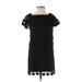 Trina Turk Cocktail Dress - Shift Square Short sleeves: Black Print Dresses - Women's Size X-Small