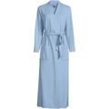 Long Sleeve Cotton Dressing Gown, Mid-calf Length, Women, size: 16-18, regular, Blue, Cotton, by Lands' End