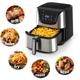 Klarstein - Airfryer Friteuse à air chaud multifonction , cuisson saine sans huile , Friteuse