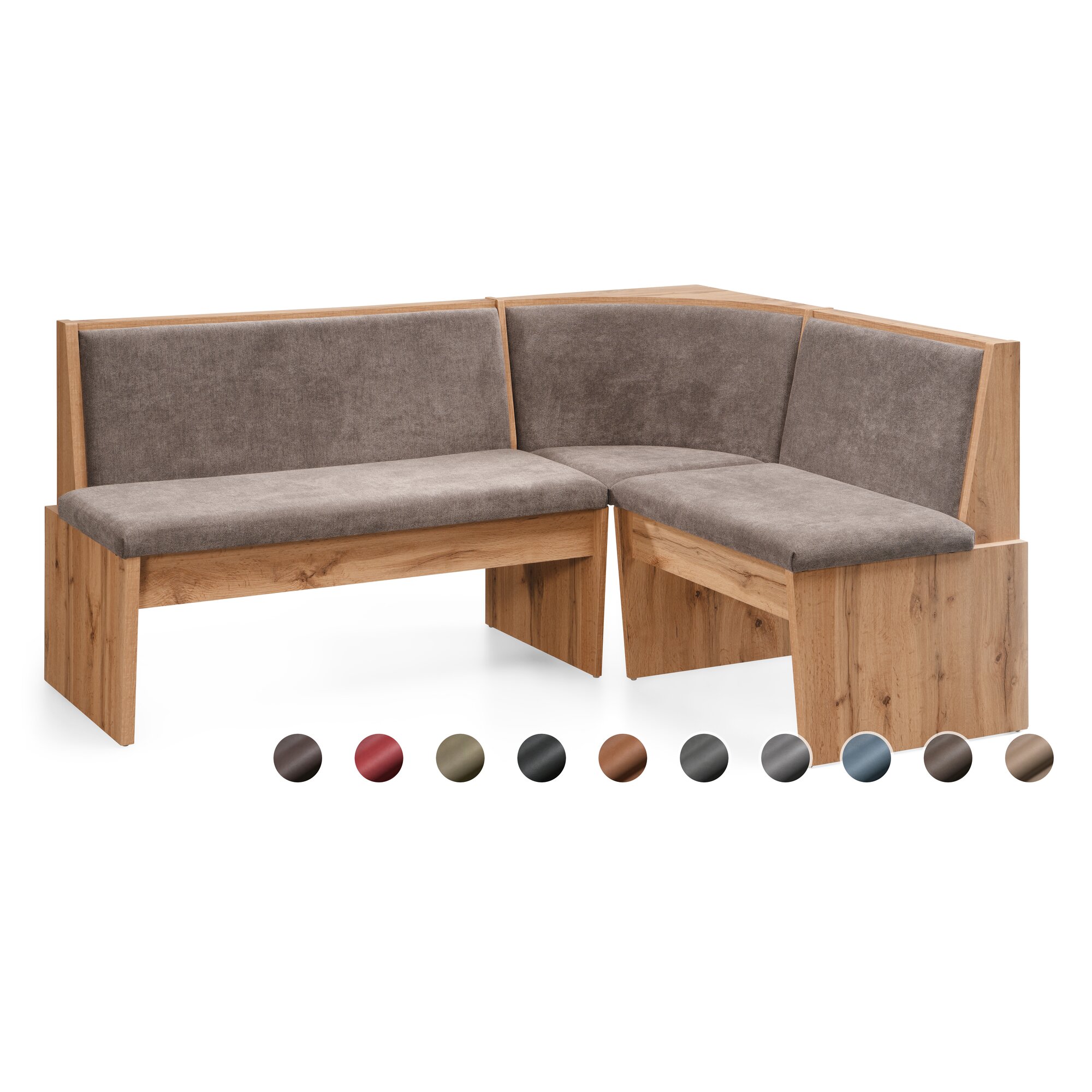 Schösswender »Inka« Eckbank 147x187 cm / Gavin 202 rot / offen / Spitzecke / Artisan Oak Dekor