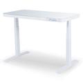 Bureau assis debout verre trempé blanc 120x60