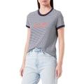Levi's Damen Graphic Perfect Ringer Tee GR PERFECT RINGER TEE T-Shirt, Poster Logo Teeny Night Sky, XS