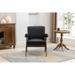 PU Leather Leisure Chair with Solid Wood Armrest Chairs Modern Accent Chair for Livingroom Bedroom Studio Chair