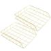 2Pcs Stackable Document Storage Rack Metal File Storage Basket Iron Paper Container Golden