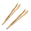 Natural Bamboo Kitchen Tongs Toast Tongs Tea Tongs Bacon Tongs Thin Baking Tongs Toast Tongs For Teacup Bread Grill Kitchen (2 Pack)