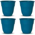 TYAPCS 4 PC Resin 10 Blue Flower POTS Outdoor Planter Nursery Garden Indoor Plant Planters for Plants Porch Decor Pot 10 in (6049164)