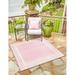 Unique Loom Tanki Aruba Outdoor Rug Square 7 10 x 7 10 Pink Coastal Border Patio Deck Garage