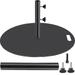 BENTISM Umbrella Base 27 Round Heavy Duty Umbrella Base 39lbs Umbrella s Holder Stand Cast Iron Umbrella Base for 1.5-2 Umbrella Pole Market Umbrella Base with 14 Height Pipe for Yard/Garden