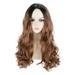 Sehao Black Brown Gradient Middle Parted Long Curly High Temperature Silk Wig For Women Brown Wigs for Women