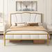 Full/Queen Size Bed Frame, Modern Upholstered Bed Frame with Tufted Headboard, Heavy Duty Platform Bed with Wood Slat Support