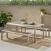 Odelette Outdoor Modern Aluminum Picnic Dining Set with Dining Benches
