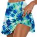 OVBMPZD Women s Summer Pleated Tennis Skirts Athletic Stretchy Short Yoga Trouser Skirt Shorts Blue S