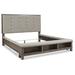 Signature Design by Ashley Hallanden Queen Tufted Storage Panel Bed Upholstered/Polyester in Gray | 62 H x 73 W x 84.25 D in | Wayfair B649B5