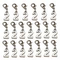 Alloy pendant charm 20pcs Alloy 2 Shape Pendants with Lobster Clasp DIY Arabic Numeral Dangle Charms Jewelry Making Accessory for Earrings