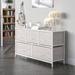 Dotted Line™ Huey 5 Drawer 39.37" W Double Dresser Wood in Gray/White | Wayfair B54BB69844E44CFA8F8376C328C3042D