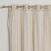 Lark Manor™ Fortuna Brockham Solid Tulle Overlay Room Darkening Grommet Curtain Panels Polyester in White/Brown | 63 H x 52 W in | Wayfair