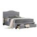 Red Barrel Studio® Tufted Storage Platform Bed Upholstered/Linen in Gray/Black | 46 H x 56 W x 78 D in | Wayfair 5C19666503A44082AF2BAB905A9952BD