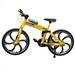 Bike model 17.5x10.5cm Creative Alloy Model 1:10 Mini Simulation Toy (Folding Mountain Bike Yellow)