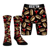 Men's Rock Em Socks Chicago Bulls Hot Dogs Local Food Underwear and Crew Combo Pack