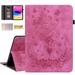 Dteck Case for iPad Pro 11 2022/2021/2020/2018 / iPad Air 4 Embossed Butterfly PU Leather Card Holder Folio Cover with Stylus Loop Multiple Viewing Angles Stand Protective Shell Rose