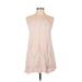 Lush Casual Dress - Mini Halter Sleeveless: Ivory Solid Dresses - Women's Size Medium