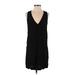 Madewell Casual Dress - Shift Plunge Sleeveless: Black Print Dresses - Women's Size 2X-Small