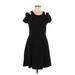 INC International Concepts Casual Dress - A-Line: Black Solid Dresses - Women's Size Medium