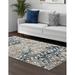 Unique Loom Alaoui Tribal Trellis Rug Rectangle 6 1 x 9 0 Multi Gray Blue Transitional Trellis Living Room Bed Room Dining Room