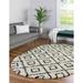 Unique Loom Ruth Trellis Shag Rug Oval 7 10 x 10 0 White and Black Modern Trellis Dining Room Bed Room Kids Room