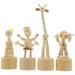 Wooden figures 4Pcs Adorable Wooden Desktop Ornaments Kids Room Table Shelf Statues Decors Mixed Style