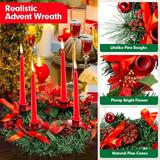 Frostluinai Christmas Deal All! Hristmas Candlestick Wreath Simulation Rattan Wreath Silver Candlestick Pinecone Advent Decoration