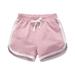 Pedort Girls Shorts Girls Comfy Pull On Elastic Waistband Drawstring Sport Shorts Pink 110