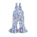 Frobukio Kids Toddler Girls Halloween Jumpsuit Sleeveless Square Neck Flower Pumpkin Printed Bell-Bottoms Romper