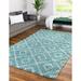 Unique Loom Ruth Trellis Shag Rug Rectangle 2 0 x 3 1 Aqua Modern Trellis Living Room Bed Room Dining Room