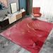 Living Room Bedroom Rug For Women Beautiful Red Marble Gold Line Modern Large Art Area Rugs Non-Slip Carpet Sofa Indoor Rug Floor Mat 4 x 6