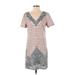 Ann Taylor Casual Dress - Shift: Pink Print Dresses - Women's Size X-Small