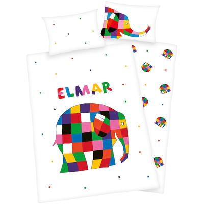 Babybettwäsche "Elmar", bunt, B/L: 100cm x 135cm, , Renforcé, B/L: 40cm x 60cm, Renforcu00e9, Obermaterial: 100% Baumwolle, Bettwäsche, mit tollem Motiv