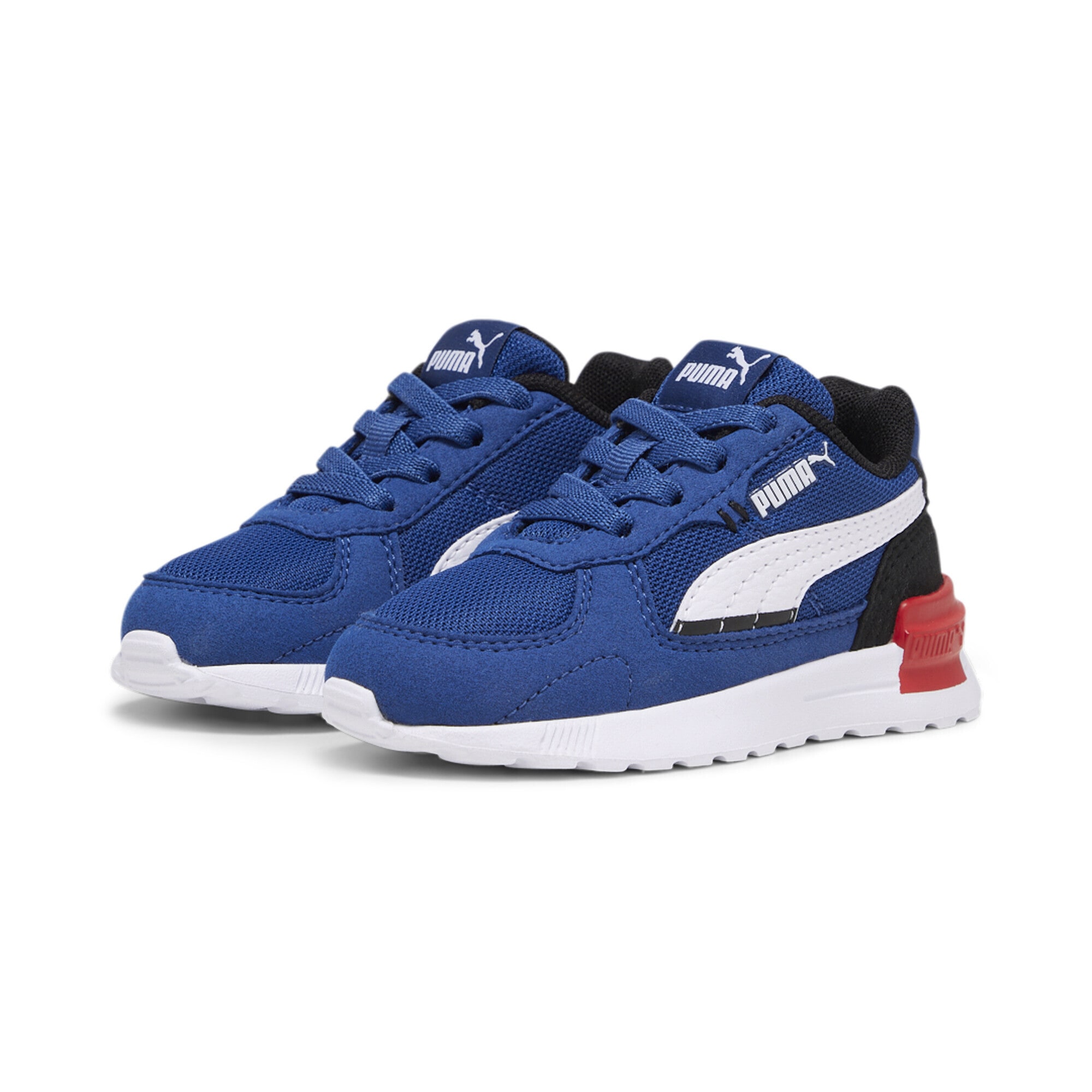 Sneaker PUMA "Graviton Sneakers Kinder", Kinder, Gr. 23, blau (clyde royal weiß schwarz blau), Obermaterial: Textil, Synthetik; Futter: Textil; Innensohle: Textil; Laufsohle: Synthetik, Gummi, Schuhe Sneaker