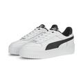 Sneaker PUMA "Carina Street Sneakers Damen" Gr. 37.5, schwarz-weiß (white black silver metallic) Schuhe Sneaker