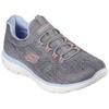 Slip-On Sneaker SKECHERS "SUMMITS-FUN FLARE", Damen, Gr. 40, grau (grau, rosa), Textil, Synthetik, meliert, sportlich, Schuhe, Trainingsschuh in veganer Verarbeitung