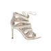 Banana Republic Heels: Strappy Stilleto Cocktail Party White Animal Print Shoes - Women's Size 6 - Open Toe - Print Wash