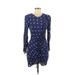 H&M Casual Dress: Blue Polka Dots Dresses - Women's Size 8